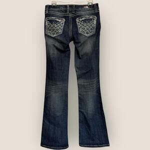 Rock Revival Women’s 27 Ultra Low Rise Bootcut Rhinestone Pocket Jeans